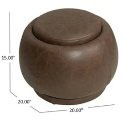 eLuxury Leatherette Swivel Storage Ottoman -Ottomans Official Shop unnamed file 10002
