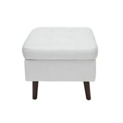 Tufted Fabric Mid-Century Modern Storage Ottoman & Walnut Legs Light Gray - OFM 15 Tufted Fabric Mid-Century Modern Storage Ottoman & Walnut Legs Light Gray - OFM -Ottomans Official Shop unnamed file 10010