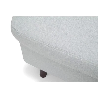 Tufted Fabric Mid-Century Modern Storage Ottoman & Walnut Legs Light Gray - OFM 6 Tufted Fabric Mid-Century Modern Storage Ottoman & Walnut Legs Light Gray - OFM – Image 4