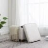 Square Storage Ottoman with Piping and Lift Off Lid Distressed Tan Faux Leather - WOVENBYRD -Ottomans Official Shop unnamed file 10019