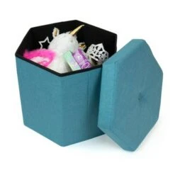 Devon Foldable Hexagon Storage Ottoman Light Blue - Humble Crew -Ottomans Official Shop unnamed file 10028