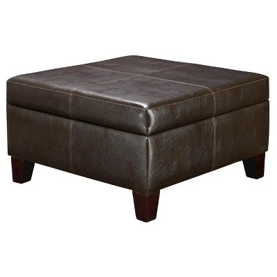 Bert Square Faux Leather Storage Ottoman Black - Dorel Living 6 Bert Square Faux Leather Storage Ottoman Black - Dorel Living – Image 4