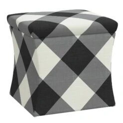 Tyler Storage Ottoman - Skyline Furniture Dotted Stripe Indigo -Ottomans Official Shop unnamed file 10091