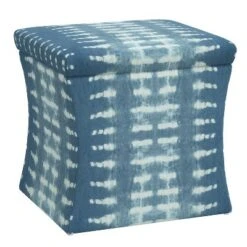 Tyler Storage Ottoman - Skyline Furniture Dotted Stripe Indigo -Ottomans Official Shop unnamed file 10092