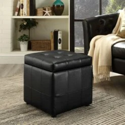 Volt Storage Upholstered Vinyl Ottoman - Modway
