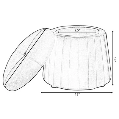 Fabulaxe Modern Tufted Velvet Mushroom Shape Storage Ottoman Storage Stool Trunk 5 Fabulaxe Modern Tufted Velvet Mushroom Shape Storage Ottoman Storage Stool Trunk – Image 3