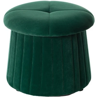 Fabulaxe Modern Tufted Velvet Mushroom Shape Storage Ottoman Storage Stool Trunk 9 Fabulaxe Modern Tufted Velvet Mushroom Shape Storage Ottoman Storage Stool Trunk – Image 7