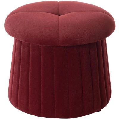 Fabulaxe Modern Tufted Velvet Mushroom Shape Storage Ottoman Storage Stool Trunk 11 Fabulaxe Modern Tufted Velvet Mushroom Shape Storage Ottoman Storage Stool Trunk – Image 9