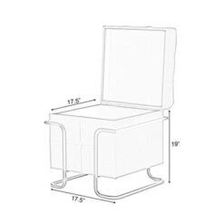 Fabulaxe Square Fabric Storage Ottoman with Black Metal Frame -Ottomans Official Shop unnamed file 10167