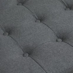 HOMCOM Fabric Tufted Storage Ottoman with Flip Top Seat Lid, Metal Hinge and Stable Rubberwood Frame for Living Room, Entryway, or Bedroom, Grey -Ottomans Official Shop unnamed file 10174