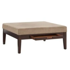 Mclaren Espresso Finish Linen Square Storage Ottoman - Inspire Q Dark Gray -Ottomans Official Shop unnamed file 10179