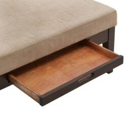 Mclaren Espresso Finish Linen Square Storage Ottoman - Inspire Q Dark Gray -Ottomans Official Shop unnamed file 10182