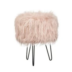 Patrice Faux Fur Stool - Buylateral Gray -Ottomans Official Shop unnamed file 10234
