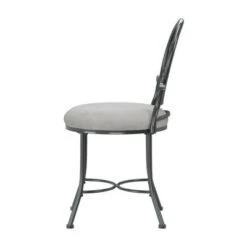 19" O'Malley Metal Vanity Stool - Hillsdale Furniture Metallic Gray -Ottomans Official Shop unnamed file 10239