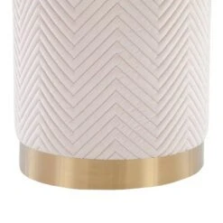 Marla Glam Chevron Ottoman - LumiSource Steel/velvet Gold/cream -Ottomans Official Shop unnamed file 10264