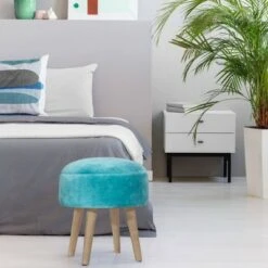 Mila Backless Vanity Ottoman Stool Teal - Hillsdale Furniture -Ottomans Official Shop unnamed file 10285