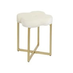 Quatrefoil Vanity Seat - Silverwood Gray Velvet -Ottomans Official Shop unnamed file 10288