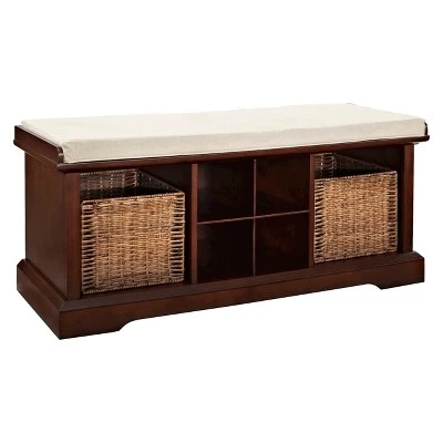 Brennan Entryway Bench - Crosley Mahogany 3 Brennan Entryway Bench - Crosley Mahogany