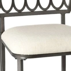 18" Canal Street Metal Vanity Stool - Hillsdale Furniture Pewter/cream -Ottomans Official Shop unnamed file 10295