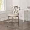 19.5" Emerson Metal Vanity Stool - Hillsdale Furniture Silver