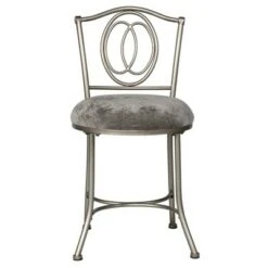 19.5" Emerson Metal Vanity Stool - Hillsdale Furniture Silver -Ottomans Official Shop unnamed file 10352