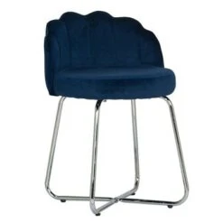 18.25" Catalina Scallop Back Metal Vanity Stool - Hillsdale Furniture Dark Blue -Ottomans Official Shop unnamed file 10363