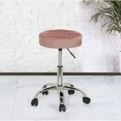 Nora Tufted Adjustable Backless Metal Vanity Stool Pink - Hillsdale Furniture 11 Nora Tufted Adjustable Backless Metal Vanity Stool Pink - Hillsdale Furniture -Ottomans Official Shop unnamed file 10375
