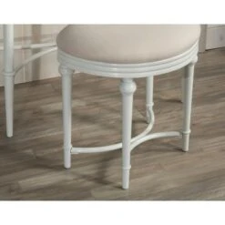 Cape May 19" Vanity Stool - Matte White - Hillsdale Furniture -Ottomans Official Shop unnamed file 10384