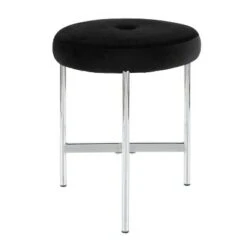 Chloe Contemporary Vanity Stool Chrome Metal - LumiSource White/chrome -Ottomans Official Shop unnamed file 10388
