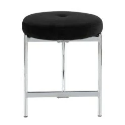 Chloe Contemporary Vanity Stool Chrome Metal - LumiSource White/chrome -Ottomans Official Shop unnamed file 10389