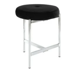 Chloe Contemporary Vanity Stool Chrome Metal - LumiSource White/chrome -Ottomans Official Shop unnamed file 10393