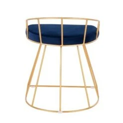 Canary Glam/Contemporary Vanity Stool - LumiSource Gold/white Velvet -Ottomans Official Shop unnamed file 10400