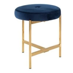Chloe Contemporary Vanity Stool Gold Metal - LumiSource Black/gold -Ottomans Official Shop unnamed file 10416