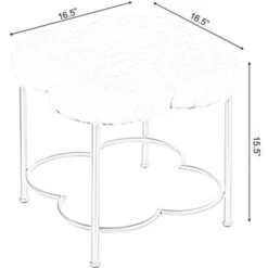 Fabulaxe Cloud Shaped White Fur Gold Vanity Stool -Ottomans Official Shop unnamed file 10429