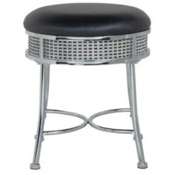 18" Venice Metal Backless Vanity Stool with Faux - Hillsdale Furniture Black Crystal/chrome 14 18" Venice Metal Backless Vanity Stool with Faux - Hillsdale Furniture Black Crystal/chrome -Ottomans Official Shop unnamed file 10449