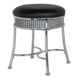 18" Venice Metal Backless Vanity Stool with Faux - Hillsdale Furniture Black Crystal/chrome 15 18" Venice Metal Backless Vanity Stool with Faux - Hillsdale Furniture Black Crystal/chrome -Ottomans Official Shop unnamed file 10450