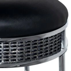 18" Venice Metal Backless Vanity Stool with Faux - Hillsdale Furniture Black Crystal/chrome 16 18" Venice Metal Backless Vanity Stool with Faux - Hillsdale Furniture Black Crystal/chrome -Ottomans Official Shop unnamed file 10451