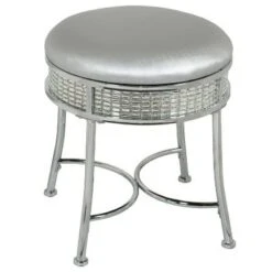 18" Venice Metal Backless Vanity Stool with Faux - Hillsdale Furniture Black Crystal/chrome 21 18" Venice Metal Backless Vanity Stool with Faux - Hillsdale Furniture Black Crystal/chrome -Ottomans Official Shop unnamed file 10456