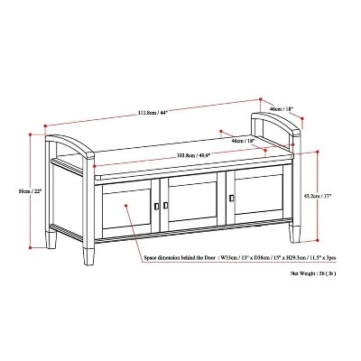 44" Norfolk Solid Wood Entryway Storage Bench - WyndenHall Rustic Natural Aged Brown 11 44" Norfolk Solid Wood Entryway Storage Bench - WyndenHall Rustic Natural Aged Brown – Image 9