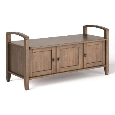 44" Norfolk Solid Wood Entryway Storage Bench - WyndenHall Rustic Natural Aged Brown 18 44" Norfolk Solid Wood Entryway Storage Bench - WyndenHall Rustic Natural Aged Brown – Image 16