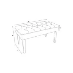 Ella 35" Bench - Linon Light Gray -Ottomans Official Shop unnamed file 1087