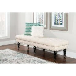 62" Isabelle Bench - Linon Natural -Ottomans Official Shop unnamed file 1094