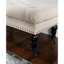 62" Isabelle Bench - Linon Natural -Ottomans Official Shop unnamed file 1095