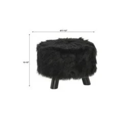 Faux Fur Foot Stool - Linon Black 15 Faux Fur Foot Stool - Linon Black -Ottomans Official Shop unnamed file 111