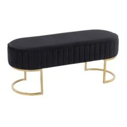41" Demi Glam Pleated Bench - LumiSource Gold/black -Ottomans Official Shop unnamed file 1117