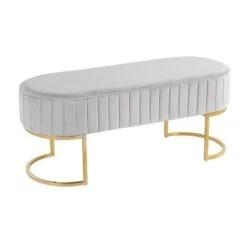 41" Demi Glam Pleated Bench - LumiSource Gold/black -Ottomans Official Shop unnamed file 1120