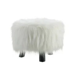 Faux Fur Foot Stool - Linon Black 17 Faux Fur Foot Stool - Linon Black -Ottomans Official Shop unnamed file 113