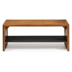 42" Two-Tone Rustic Farmhouse Entryway Bench with Shelf - Saracina Home Gray -Ottomans Official Shop unnamed file 1144