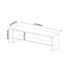 42" Two-Tone Rustic Farmhouse Entryway Bench with Shelf - Saracina Home Gray -Ottomans Official Shop unnamed file 1145