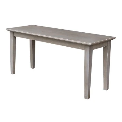 Shaker Styled Bench - International Concepts Washed Gray Taupe 8 Shaker Styled Bench - International Concepts Washed Gray Taupe – Image 6